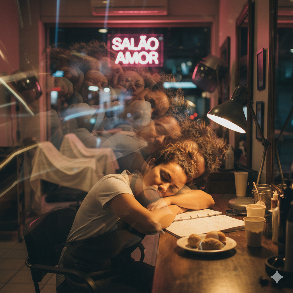 Pessoa exausta em time-lapse